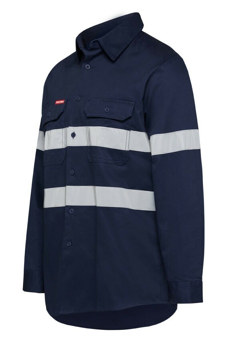 Hard Yakka Foundations Long Sleeve Taped Cotton Drill Work Shirt Y07227-Collins Clothing Co