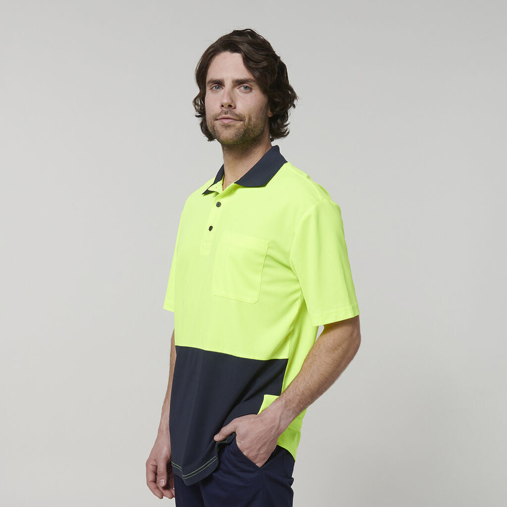 Hard Yakka Mens Safety Work Short Sleeve HI VIS Polo Y19616-Collins Clothing Co
