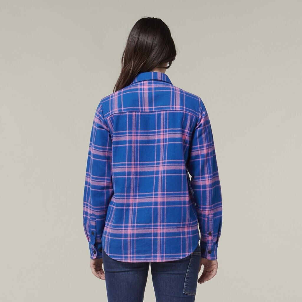HARD YAKKA Women's Fit Check Flannie Shirt Relaxed Fit Smart Stylish Y08744-Collins Clothing Co