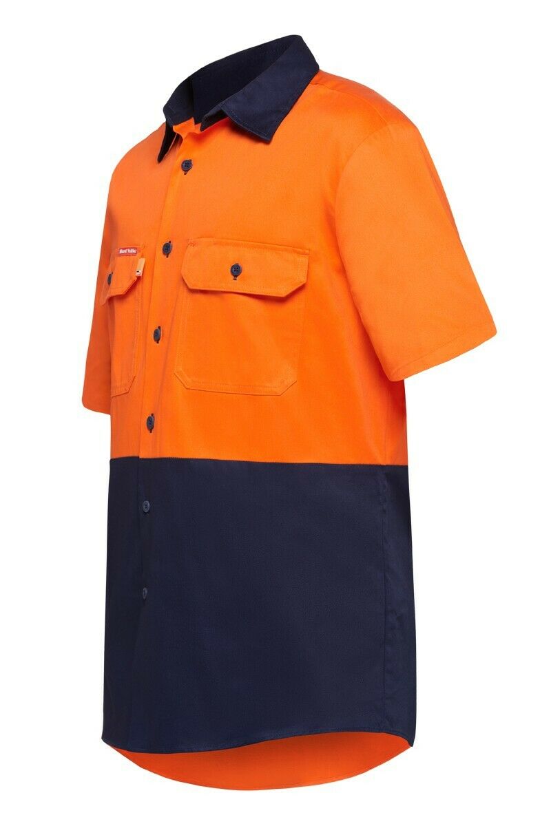 Hard Yakka Mens Core Light Weight Summer Work Drill Hi-Vis Shirt Safety Y04620-Collins Clothing Co