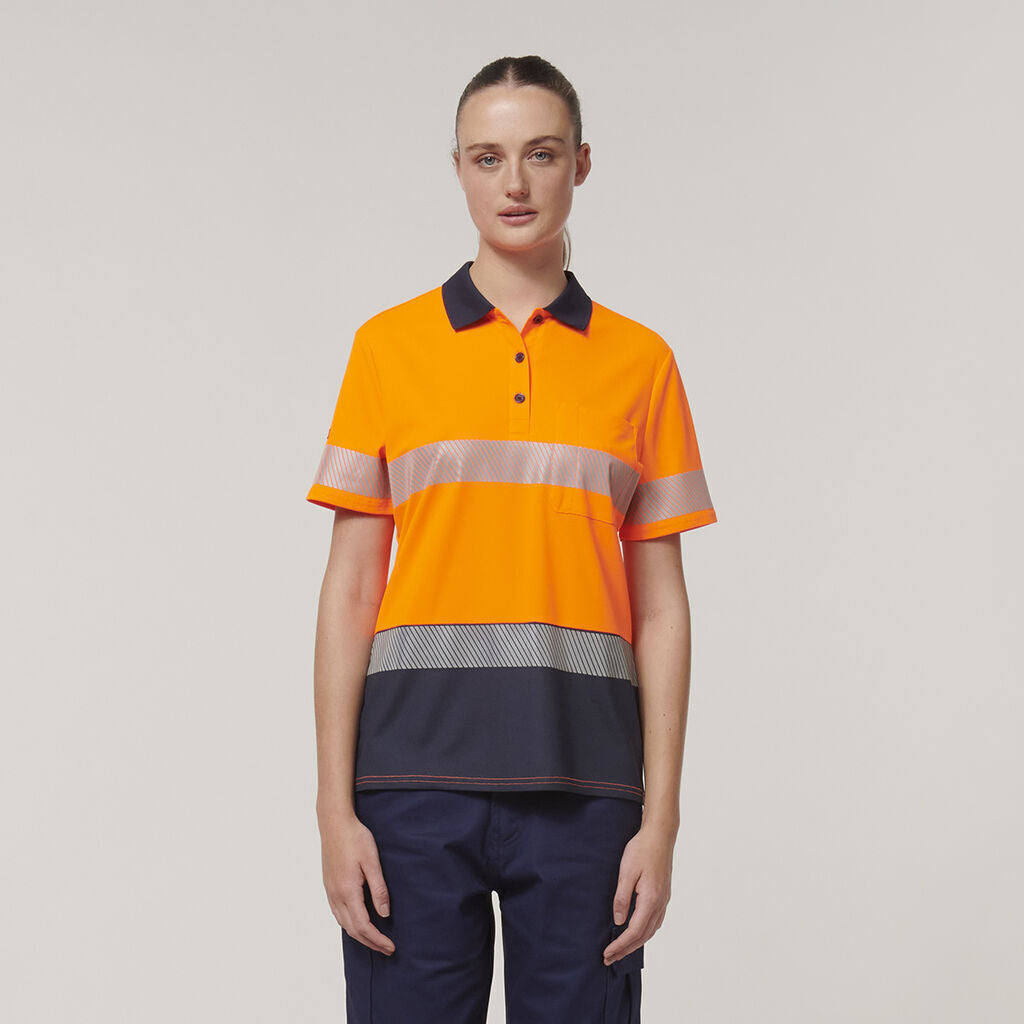 Hard Yakka Womens Short Sleeve HI Vis Reflective Taped Polo Y08602-Collins Clothing Co