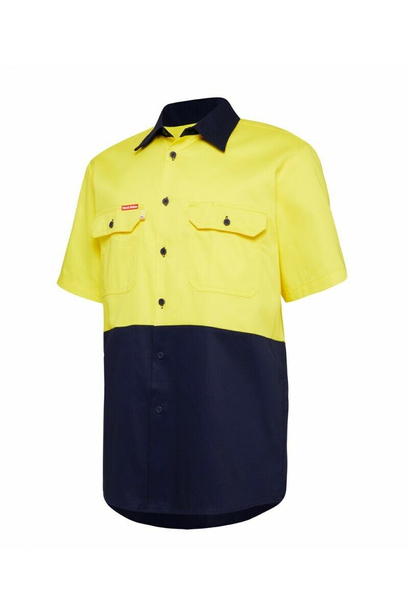 Hard Yakka Mens Core Light Weight Summer Work Drill Hi-Vis Shirt Safety Y04620-Collins Clothing Co