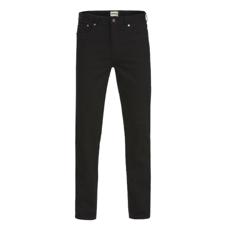 Hard Yakka Mens Mustang Stretch Jeans Denim Tough Brass Zip Classic Fit Y43246-Collins Clothing Co
