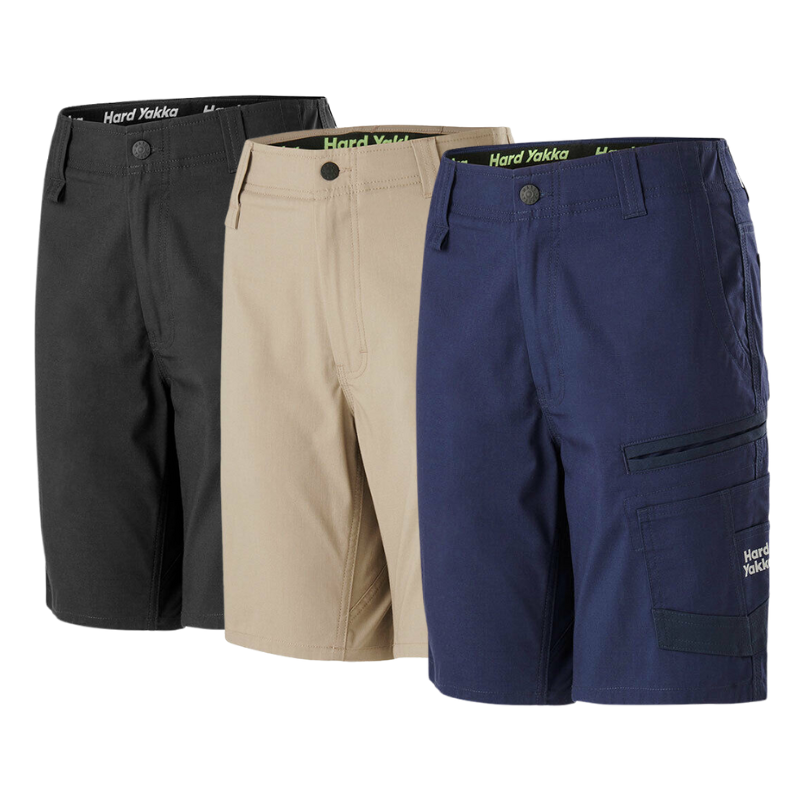 Hard Yakka Womens Raptor Mid Shorts Work Comfortable Cargo Tough Flexible Y08228-Collins Clothing Co