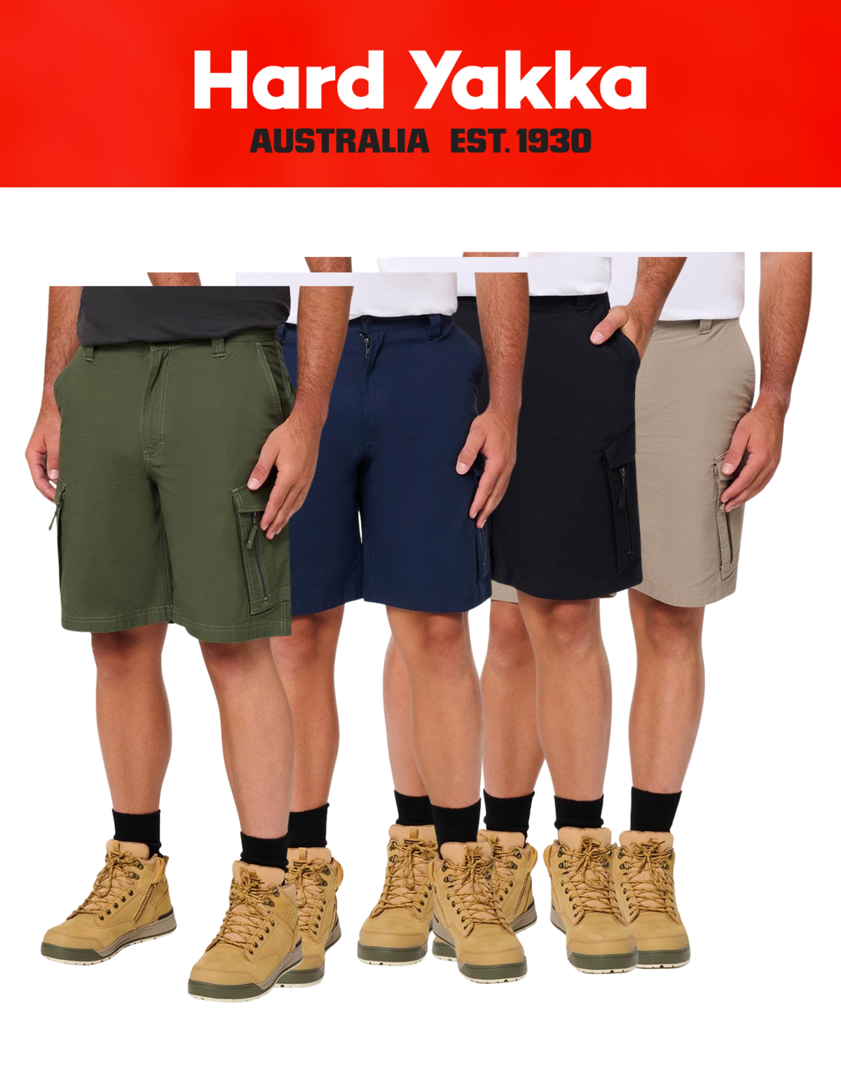 Hard Yakka Edge Ripstop Work Shorts Stretch Cargo Shorts Y05028