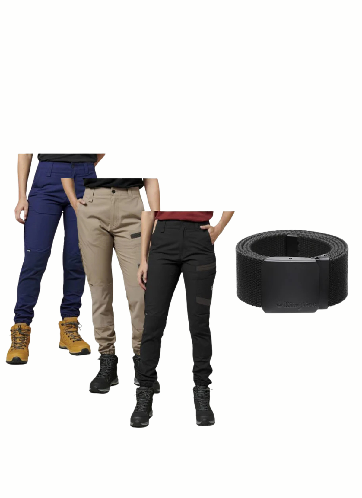 SUPER SALE! Hard Yakka Womens Raptor Long Pants Safety FREE Stretch Belt Y08382