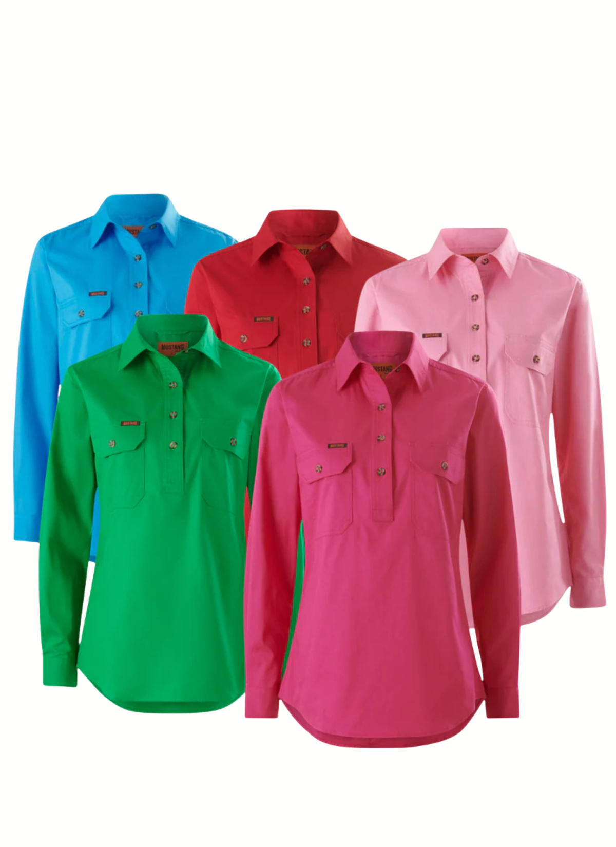 Hard Yakka New Womens Mustang Signature LS Closed Front Work Shirt Y08399
