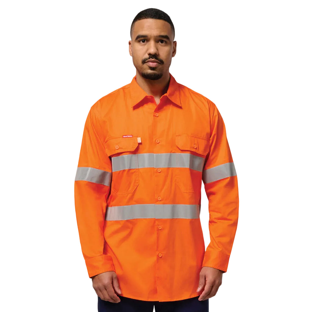 Hard Yakka Mens Lightweight Hi-Vis Shirt & Drycool Reflective Pants Uniform Set Workwear HYSET003